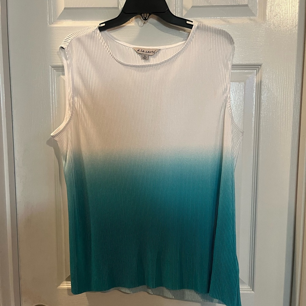 A la carte NWOT Lina Gradient Tank Top in White and Teal